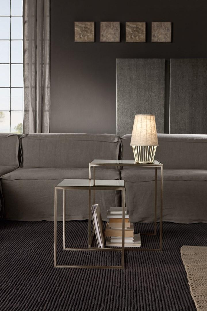 Stackable square mirrored glass coffee table | Narciso by Cantori