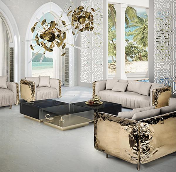 Upholstered leather armchair with armrests | Imperfectio by Boca Do Lobo