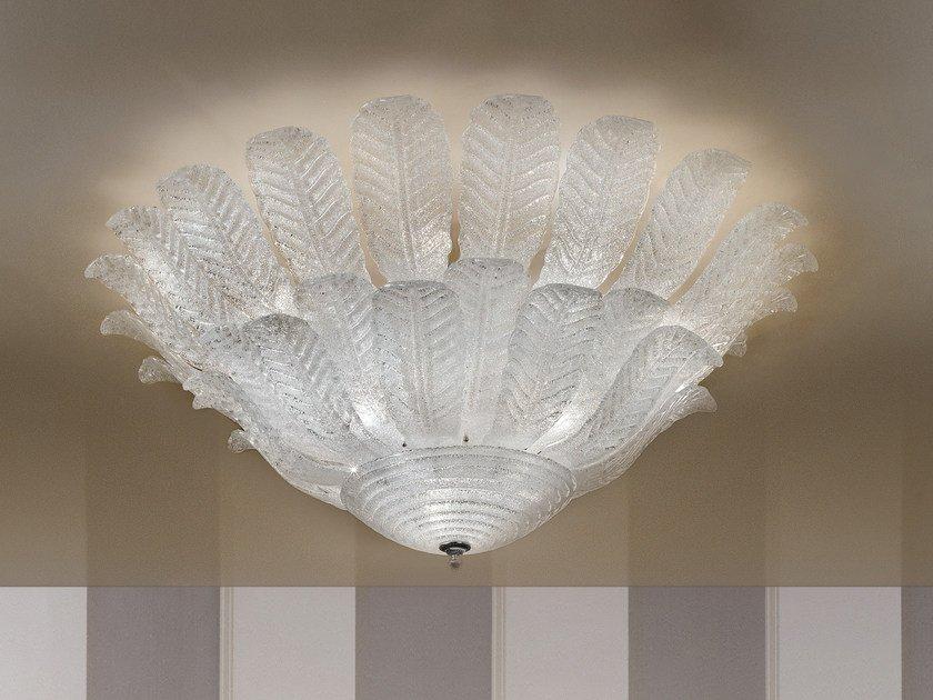 Incandescent marble grit ceiling light | Glass Ve 1110 Pl5+3+2 / Pl12+2 by Masiero