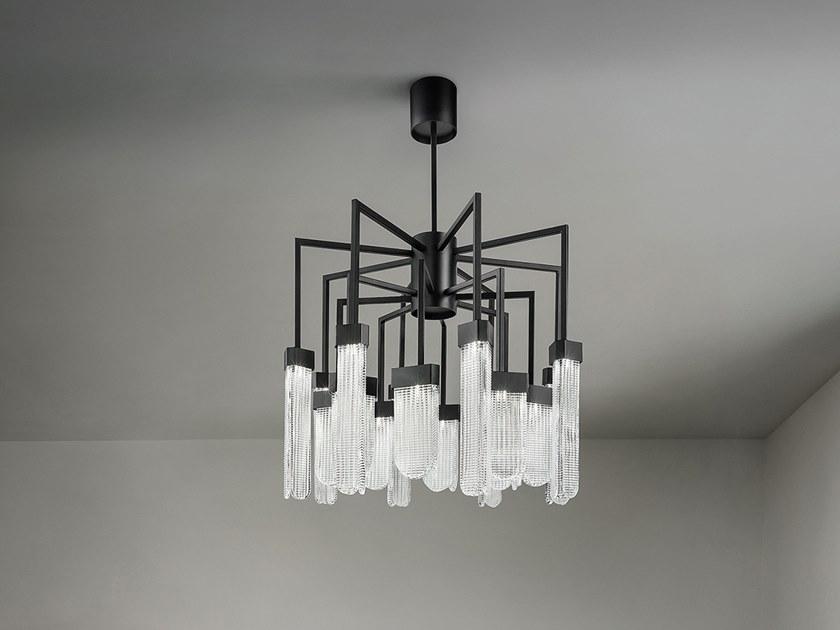 LED suspension lamp in metal and glass | Blake S16 by Masiero