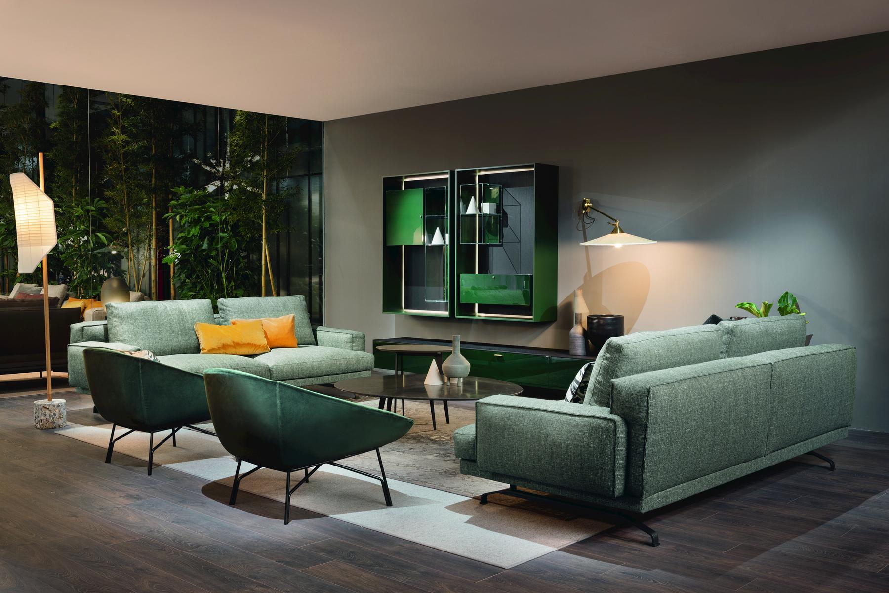 Fabric armchair with armrests | Lennox by Lema
