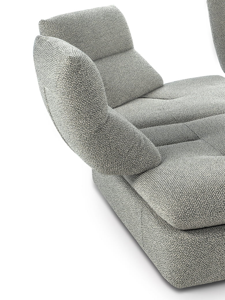 The Alba sofa features adjustable backrests, headrests, and armrests for customized comfort and can double as a day bed with its removable covers. | Alba by Calia Italia