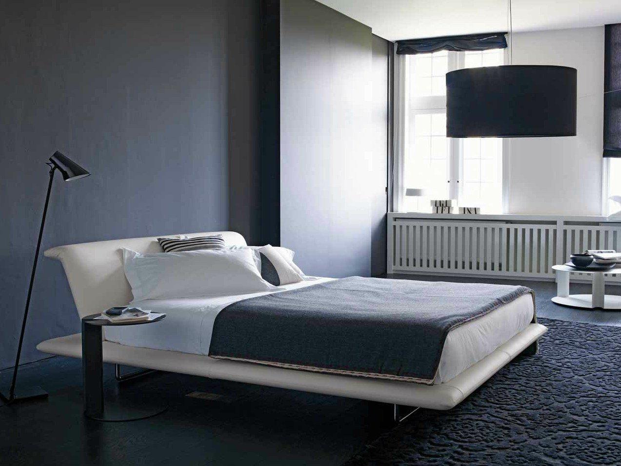 Fabric double bed with upholstered headboard | Siena by B&B Italia