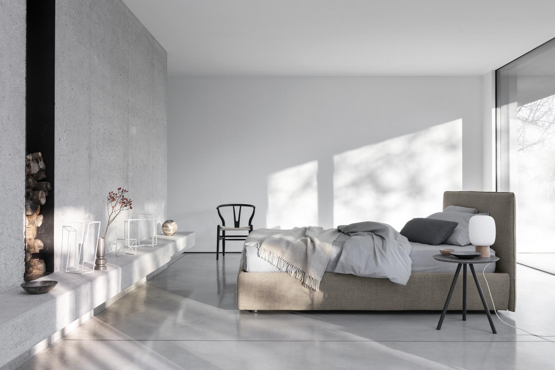 Upholstered storage bed | Gaya Plane by Bolzan letti
