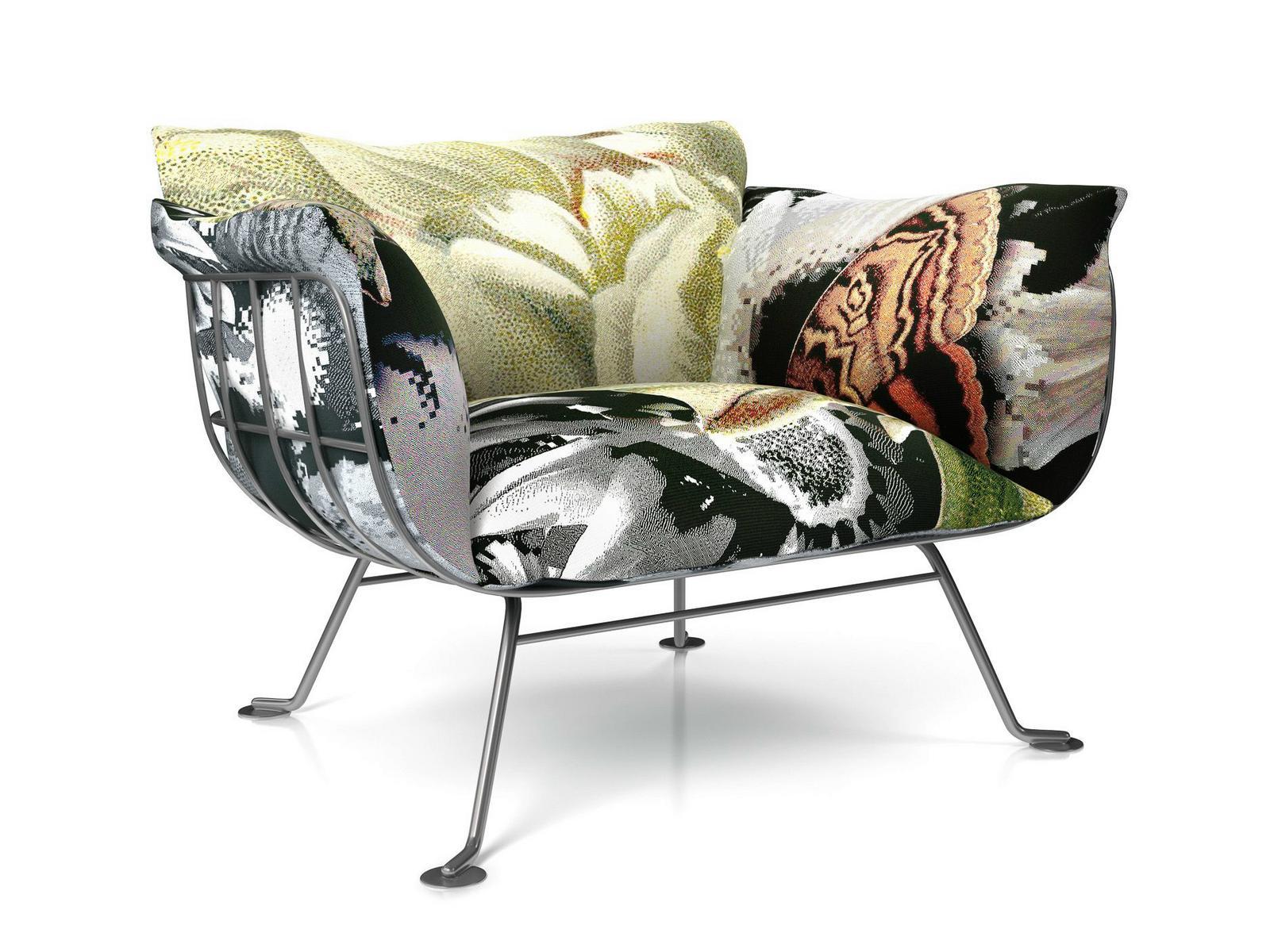 Upholstered armchair with armrests | Nest by Moooi