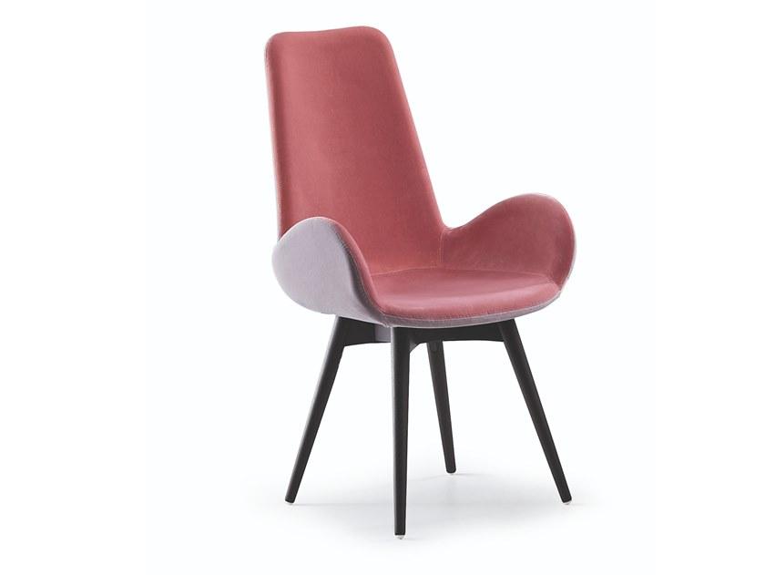 Upholstered high-back fabric chair with armrests | Dalia Pa Lg by Midj