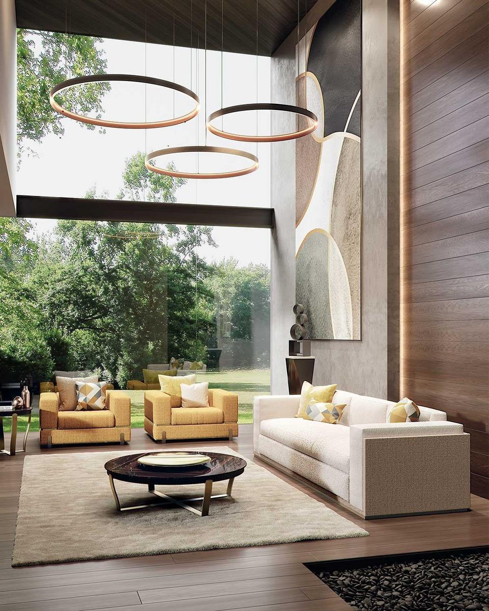 Upholstered 3 seater leather sofa | Overland by Capital Collection