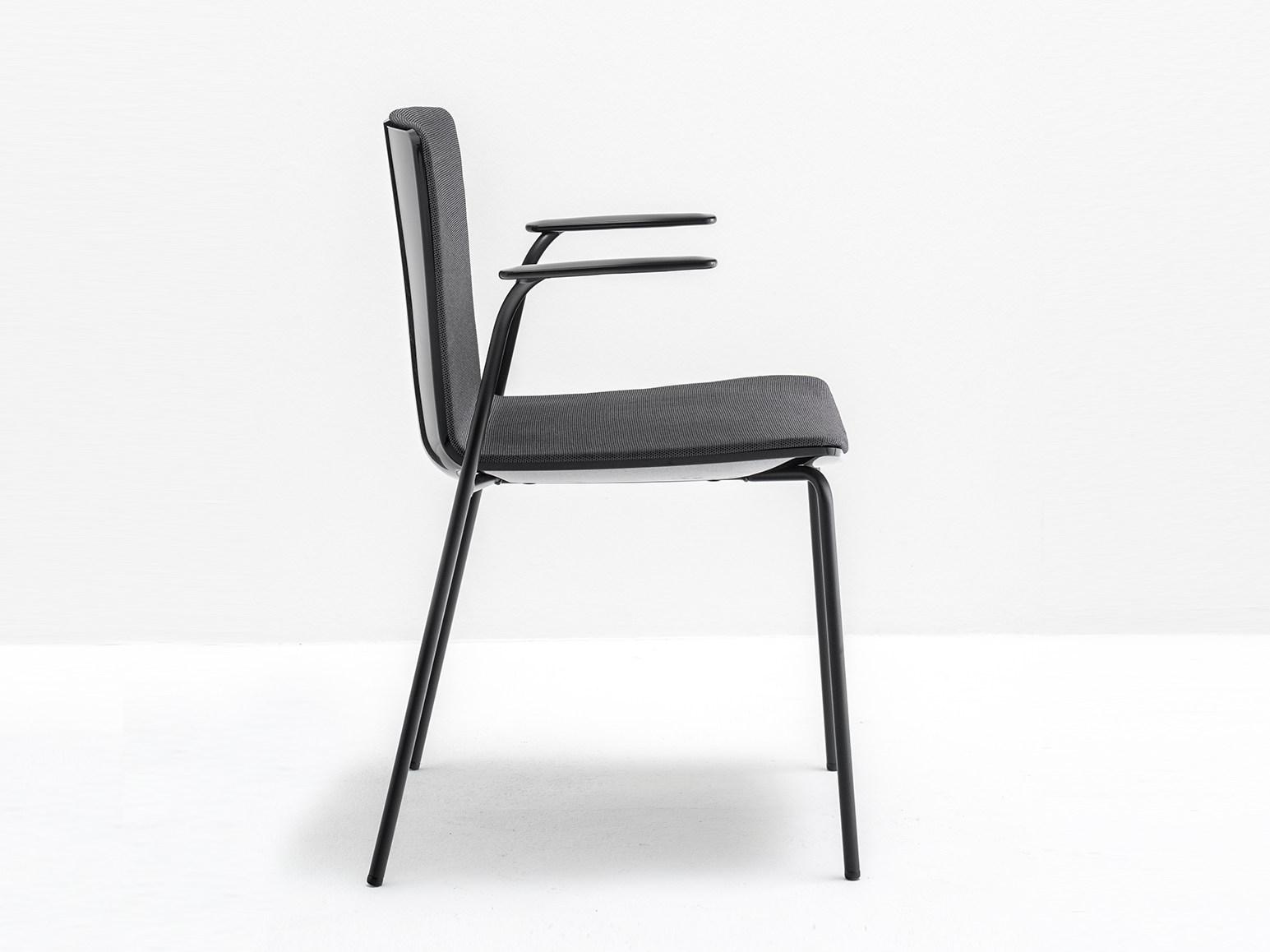 Upholstered polycarbonate chair with armrests | Noa 726 by Pedrali