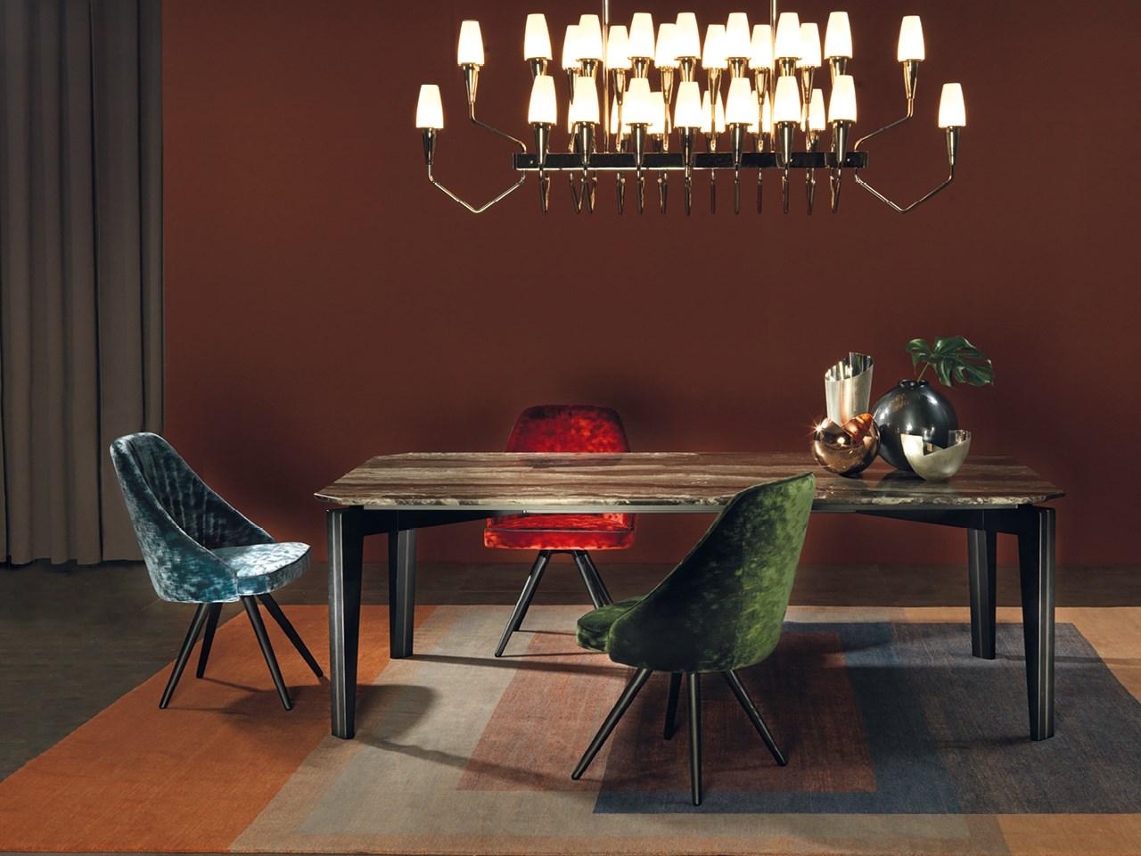 Rectangular marble dining table | Curzio by Borzalino