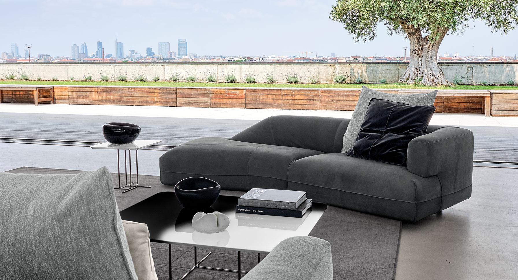 Upholstered leather day bed | Starman by Arketipo