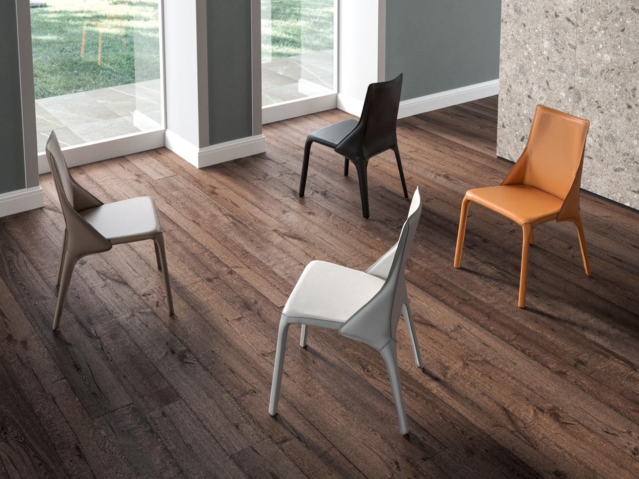 Tanned leather chair | Kite by Ozzio Italia