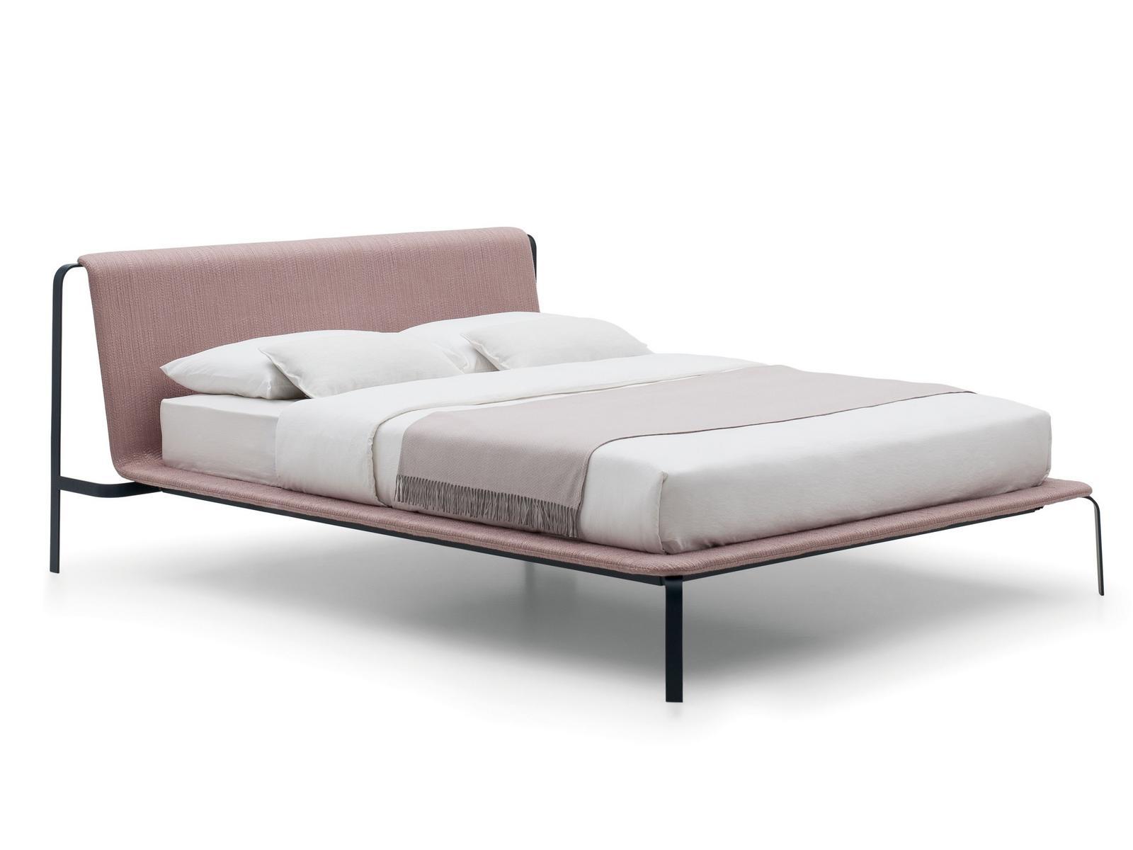 Fabric bed with removable cover with upholstered headboard | Bend by Bolzan letti