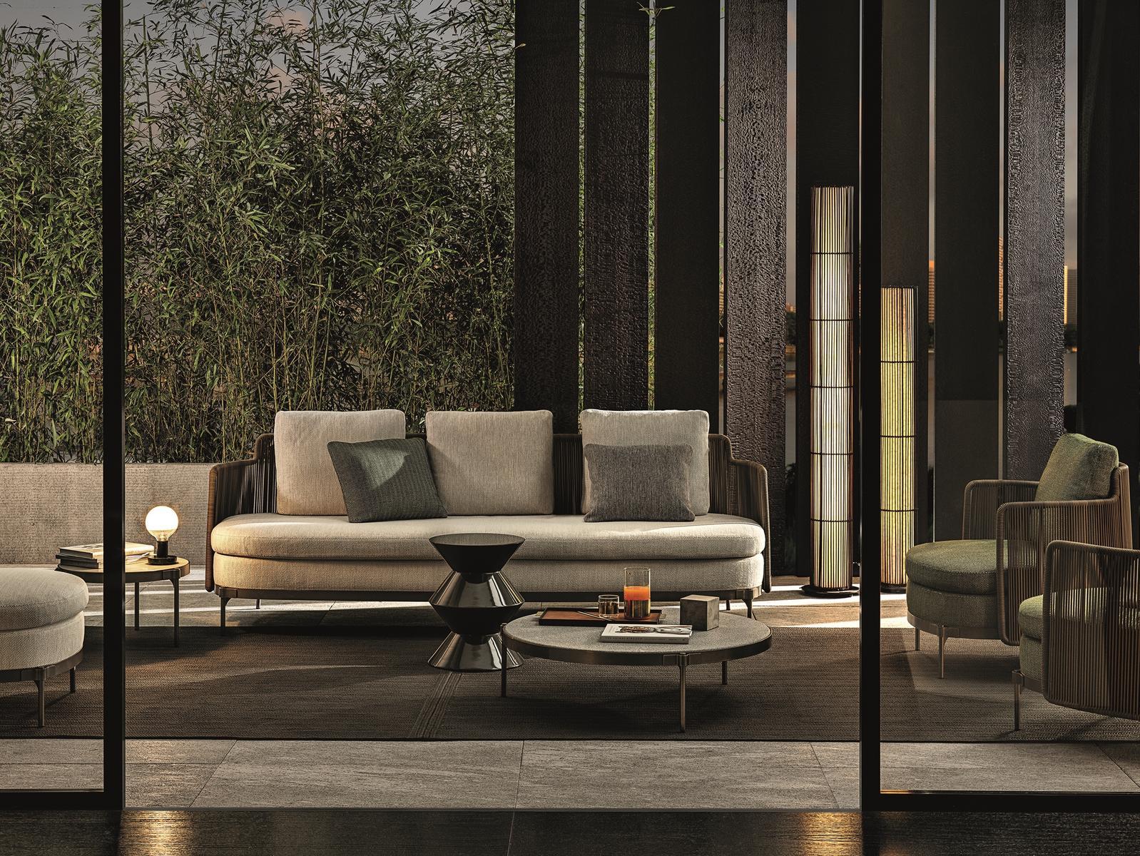 3 seater fabric garden sofa | Tape Cord Outdoor by Minotti