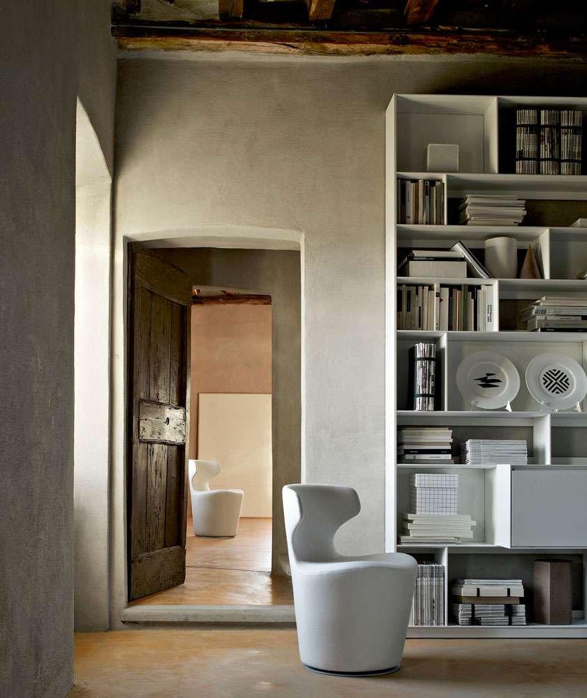 Swivel upholstered fabric chair | Mini Papilio by B&B Italia