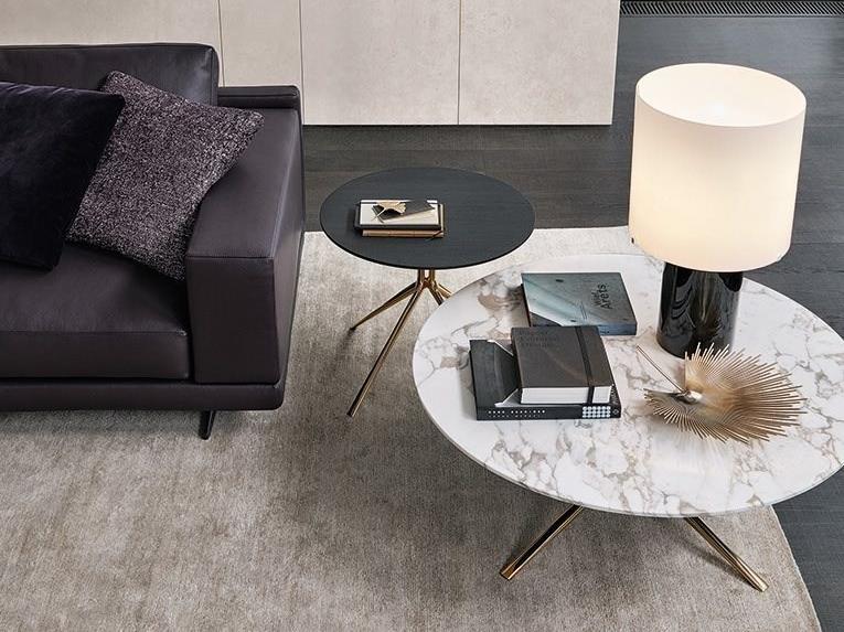 Low round marble coffee table | Mondrian by Poliform
