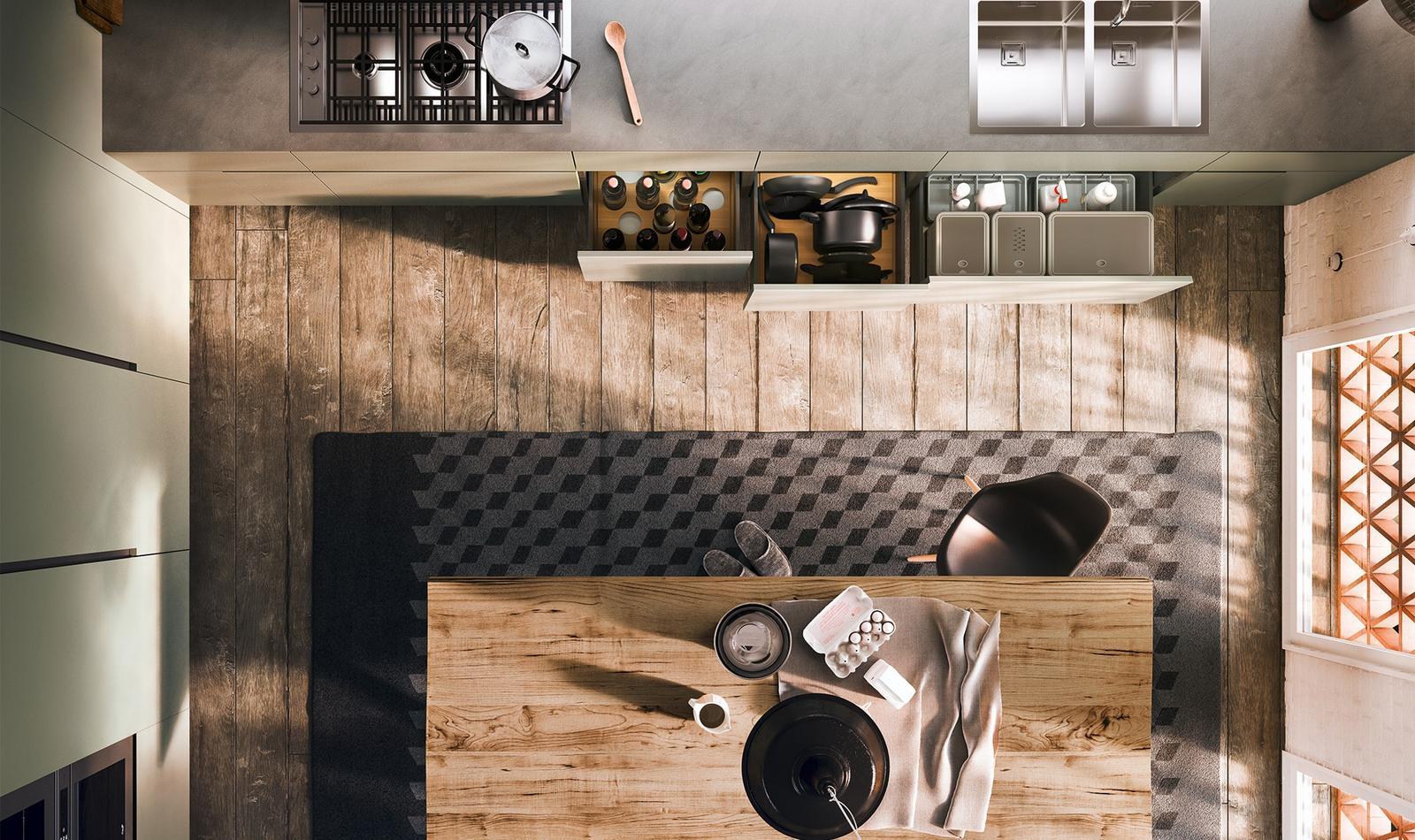 Lacquered kitchen with handles ALF Valdesign Soho