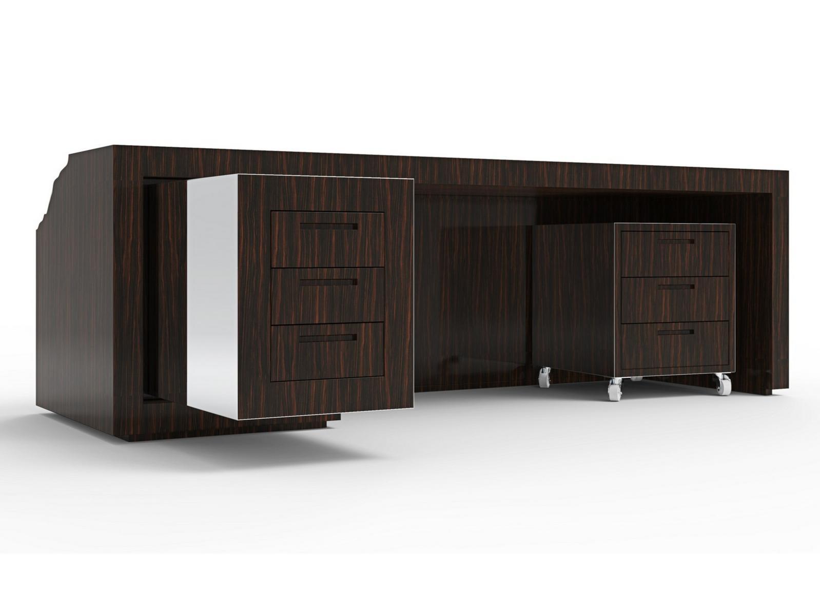Rectangular ebony writing desk with drawers | Empire by Boca Do Lobo