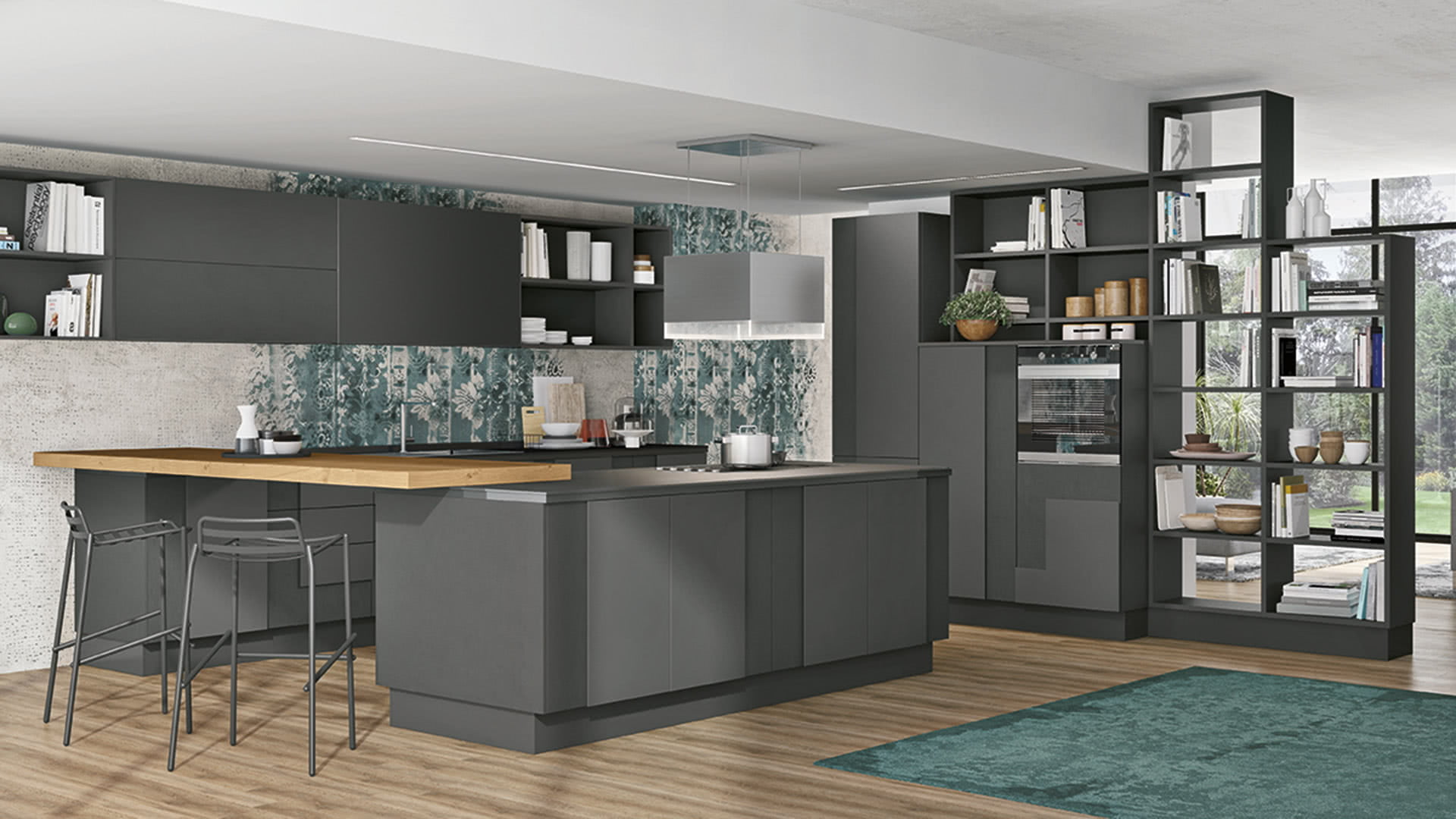 Lacquered kitchen with integrated handles Lube Cucine Creativa