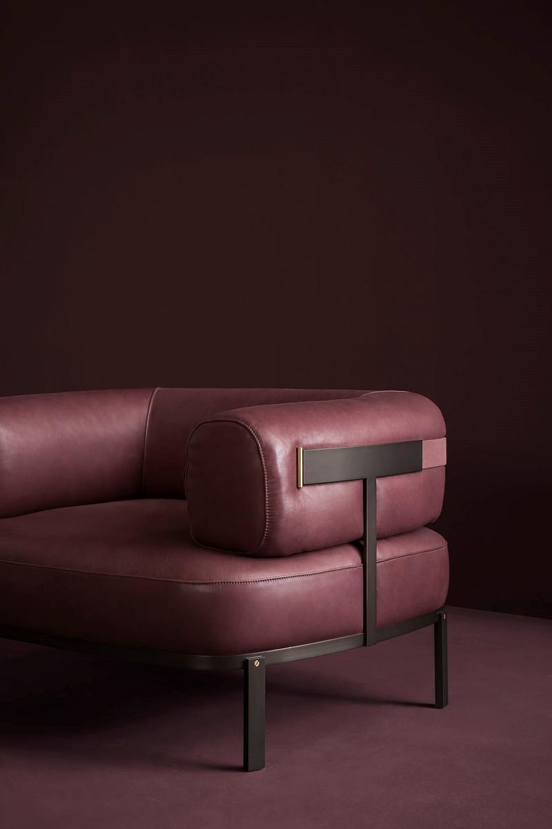 Leather armchair with armrests | Belt by Baxter
