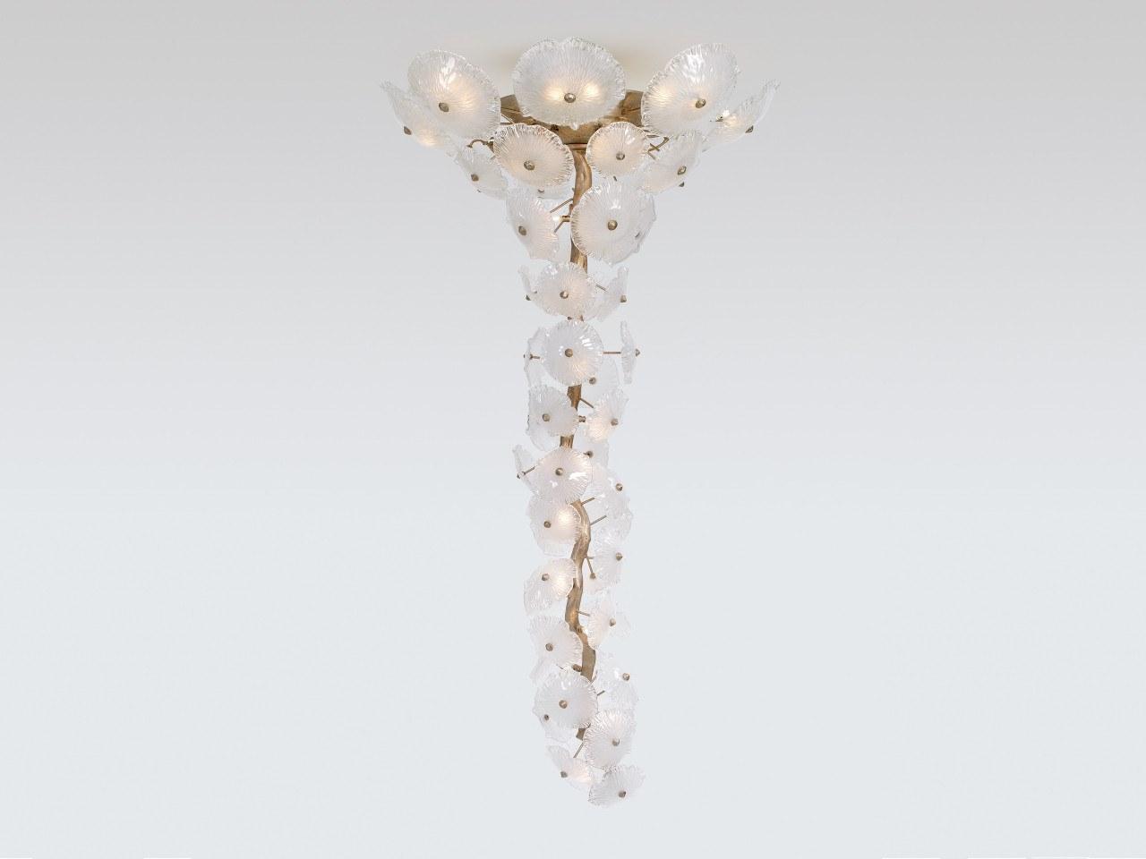 LED handmade bronze ceiling lamp | Nenufar Ct3229/43 by Serip