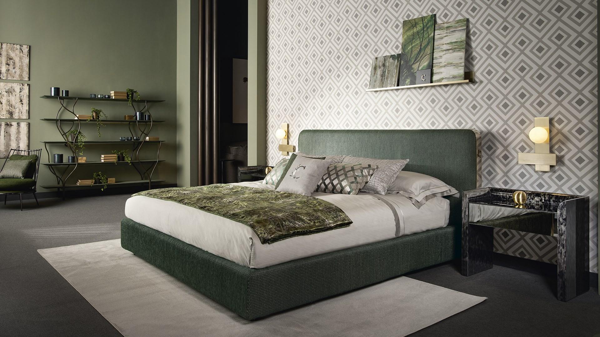 Upholstered fabric double bed | Elvis by Cantori