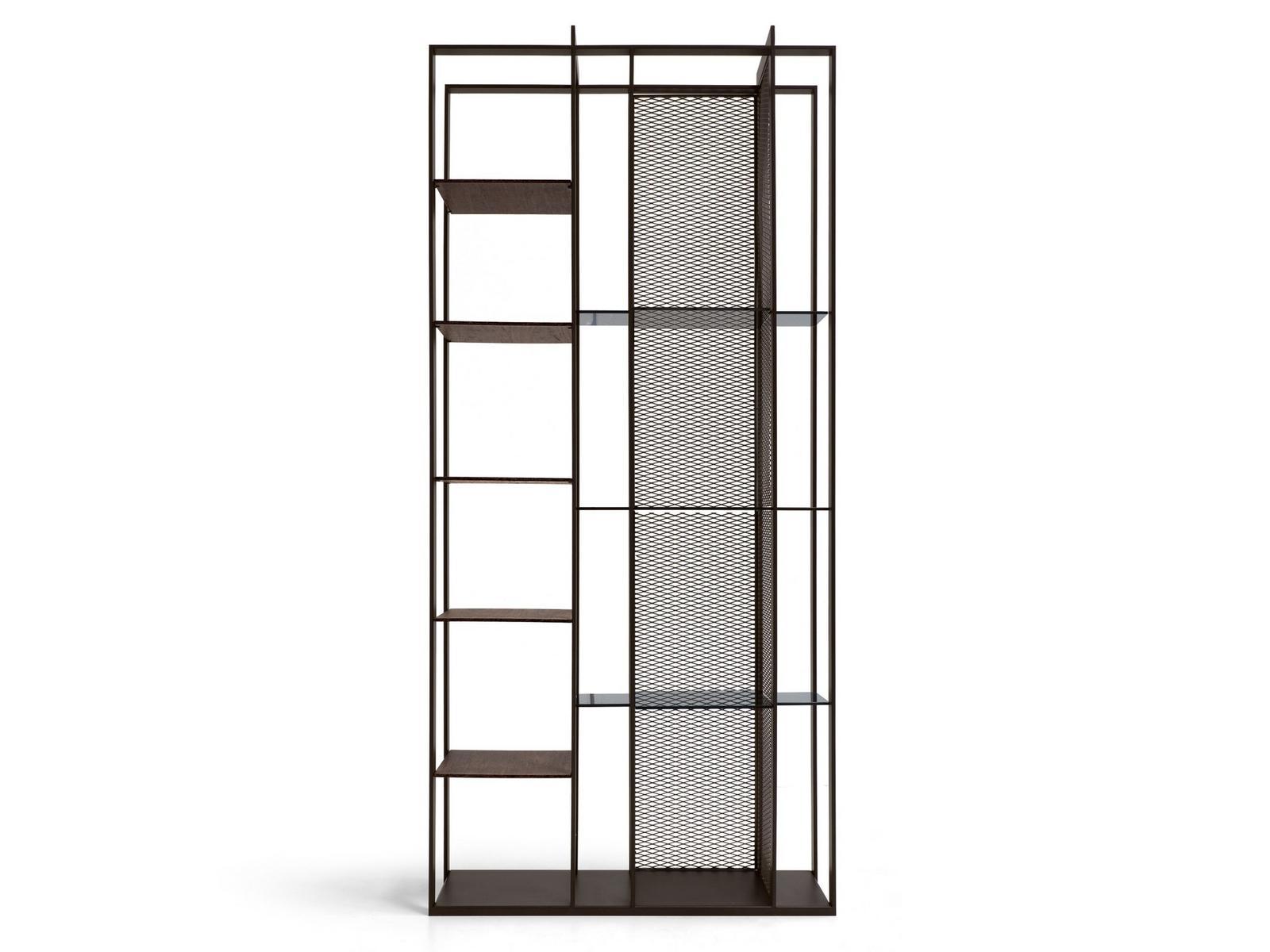 Double-sided wooden and metal bookcase | Electra by Arketipo