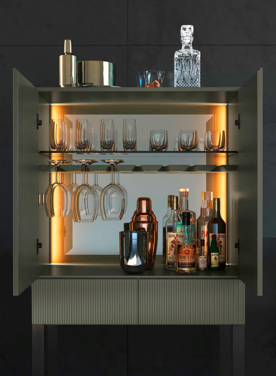 Bar cabinet with integrated lighting | Aqua by Olivieri