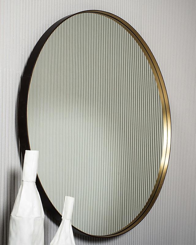 Round wall-mounted framed mirror | Marlene by Baxter