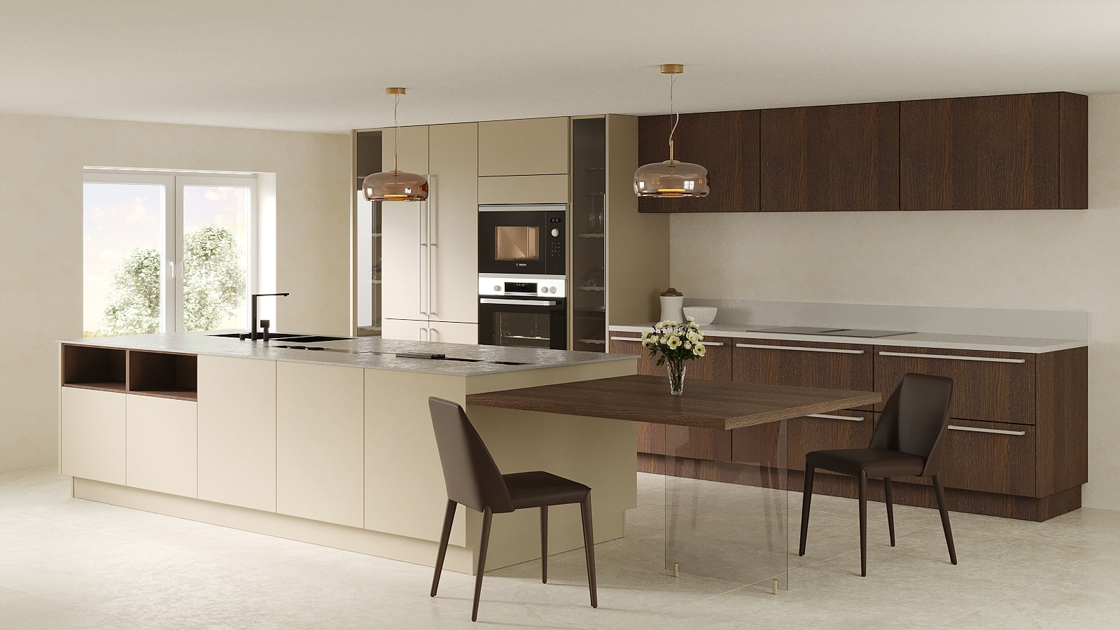 Kitchen with handles Lube Cucine Clover
