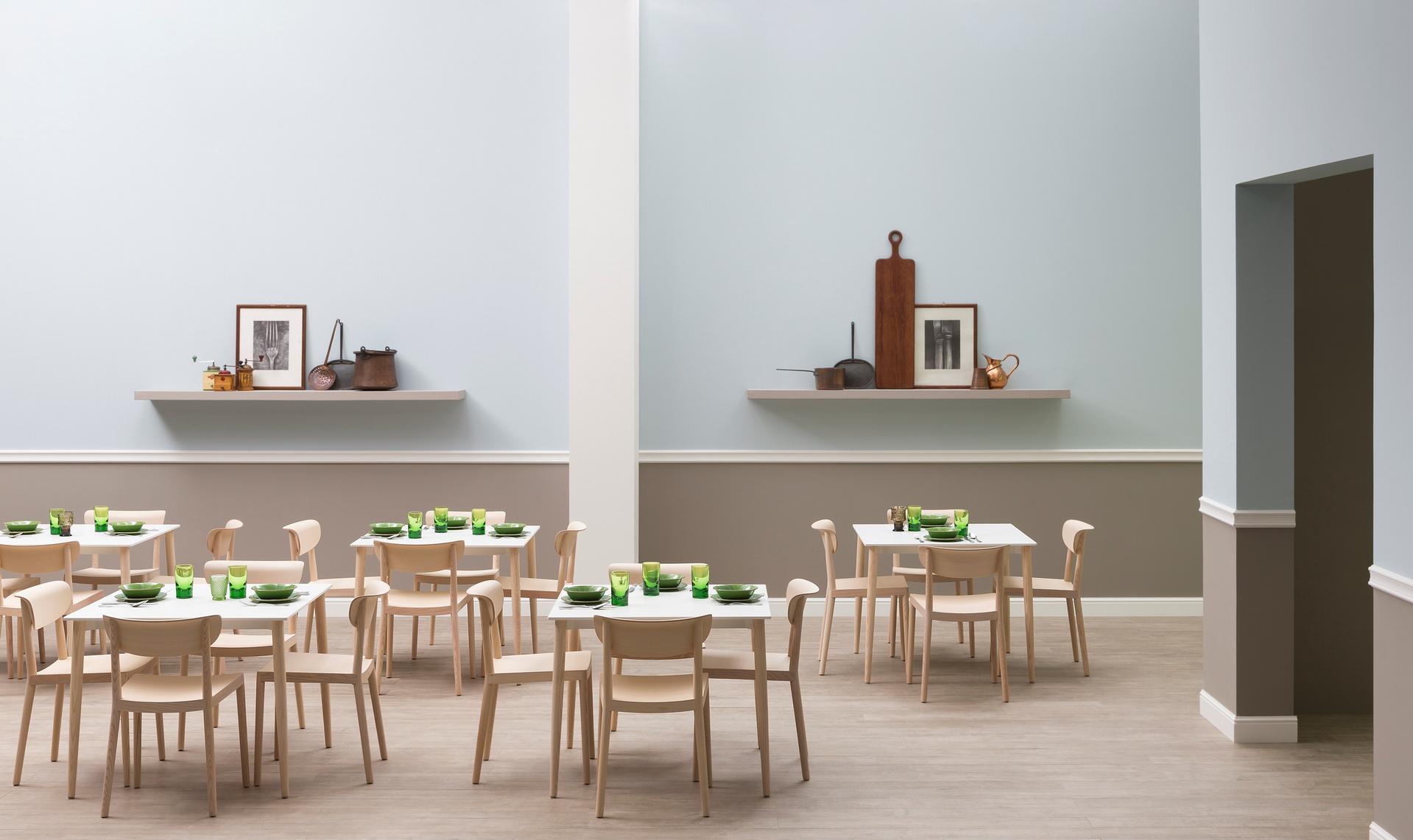 Stackable wooden chair | Malmö 390 by Pedrali