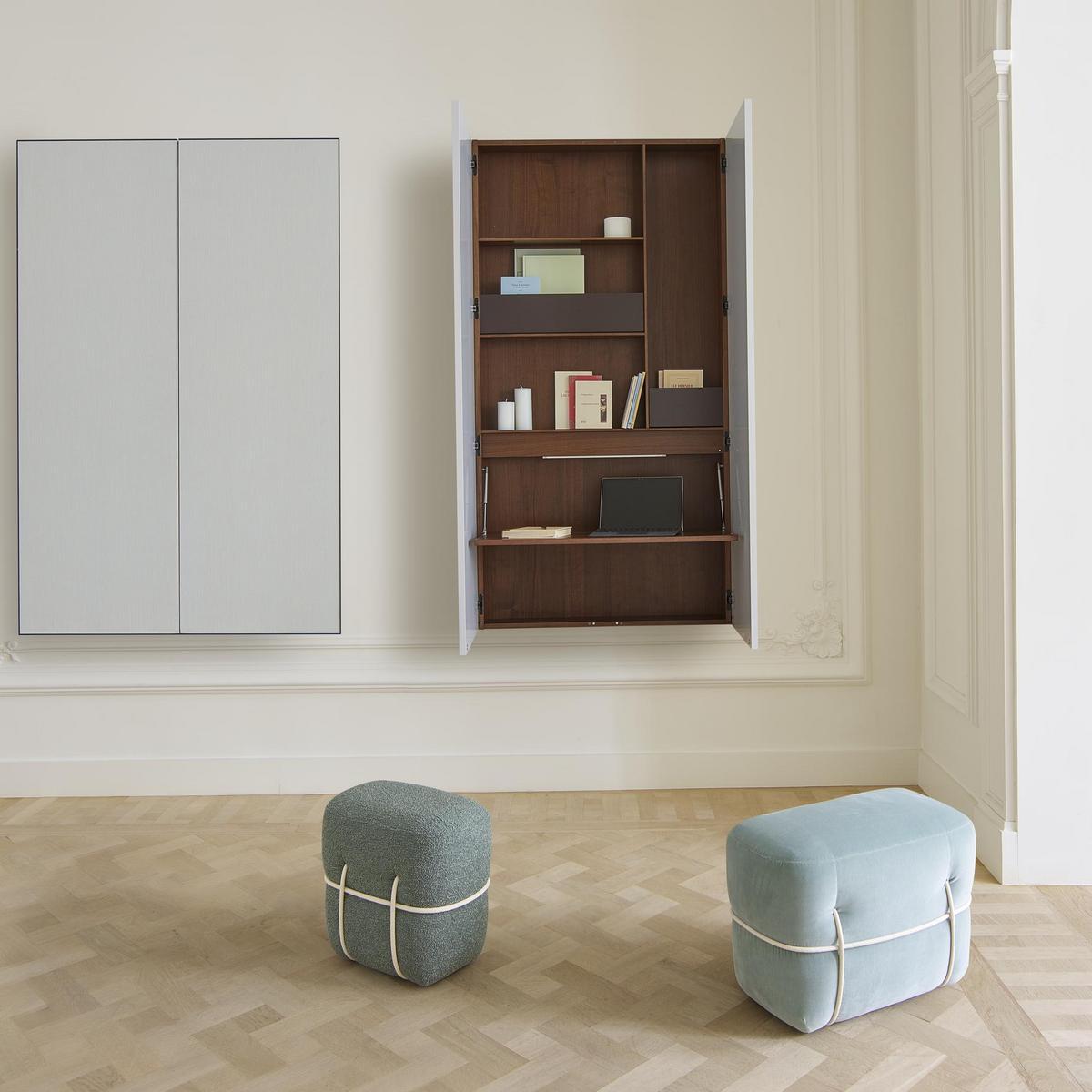 Upholstered rectangular fabric pouf | Lace by Ligne Roset