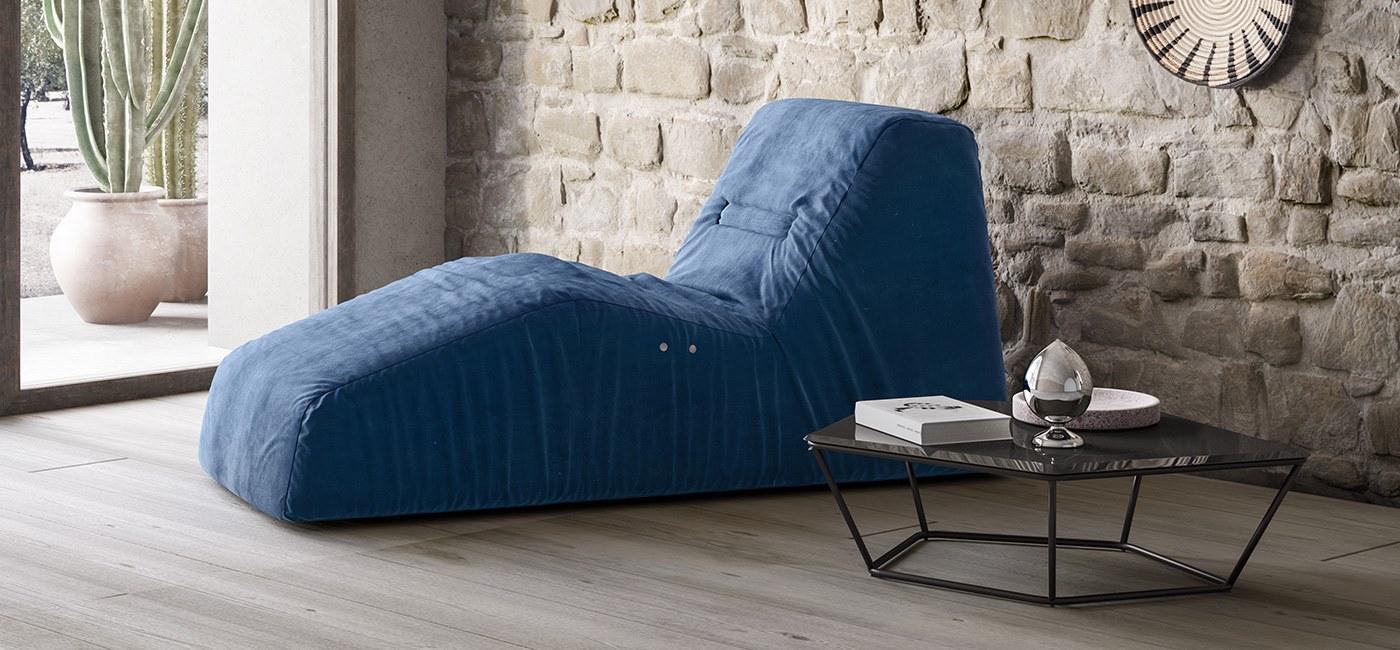 Upholstered fabric Chaise longue | Sleeping Argo by Natuzzi Italia