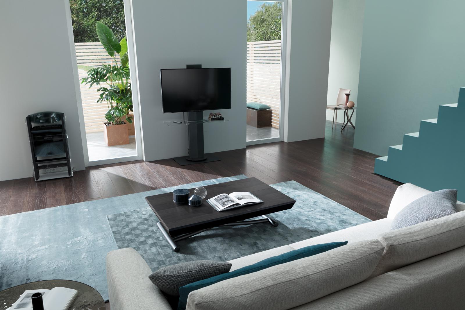 Height-adjustable extending wooden coffee table | Leonardo by Ozzio Italia