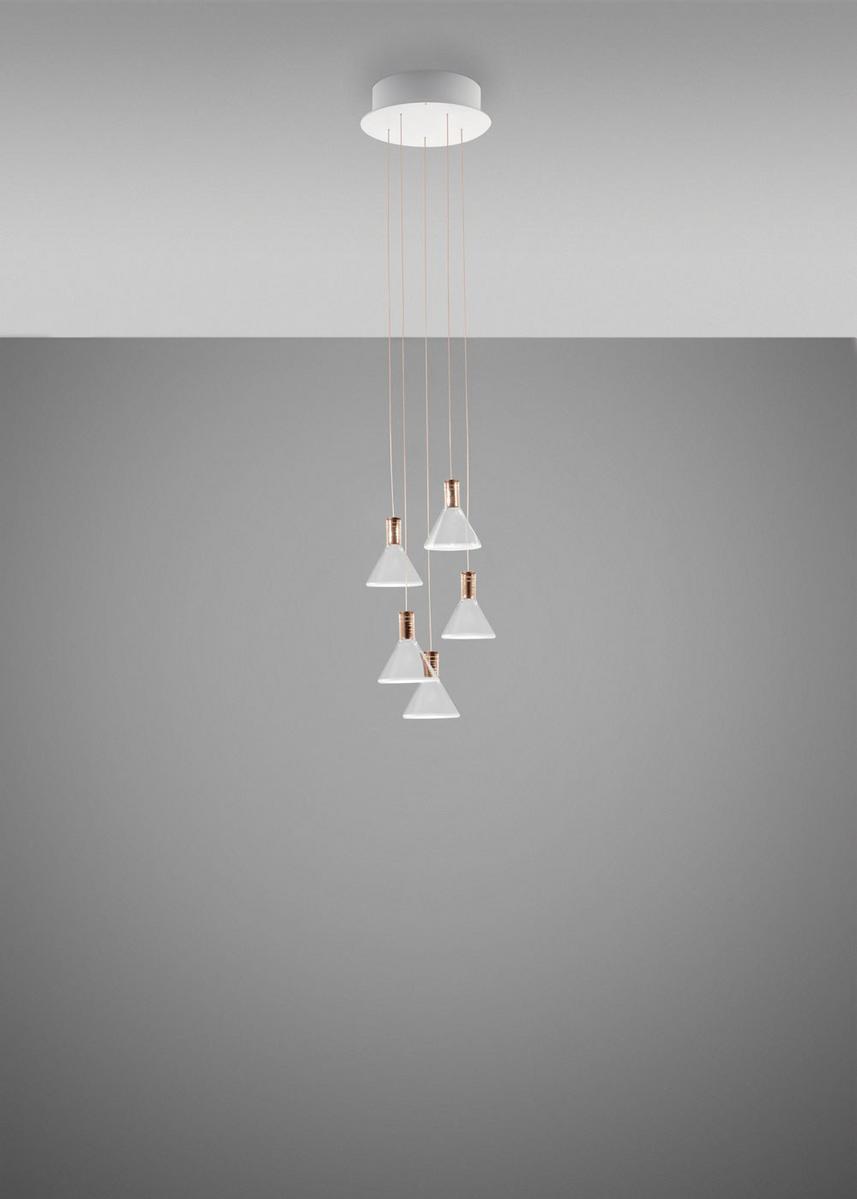LED Borosilicate glass pendant lamp | Multispot Polair by Fabbian