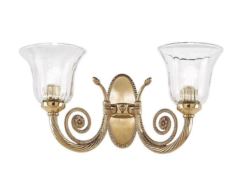 French Gold wall light with clear crystal | William 918/a2 by Possoni Illuminazione