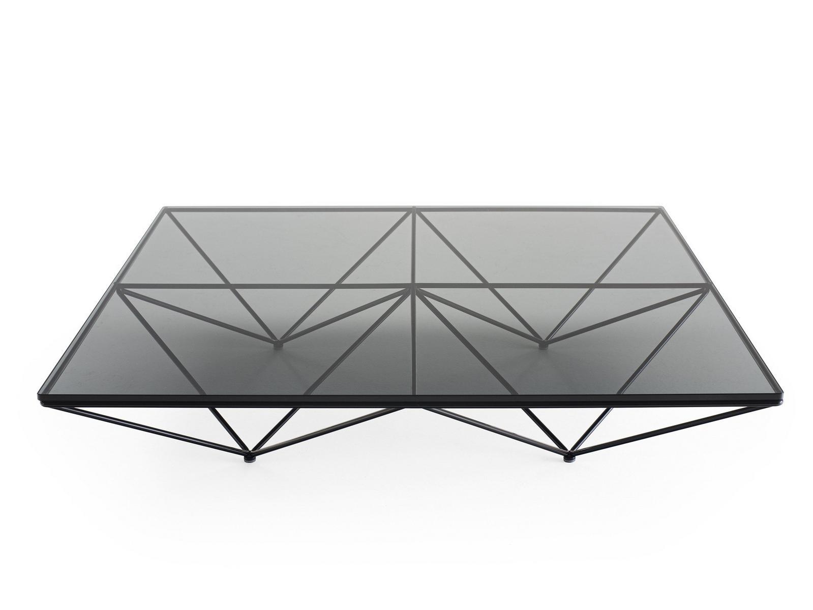 Rectangular glass and steel coffee table | Alanda '18 by B&B Italia