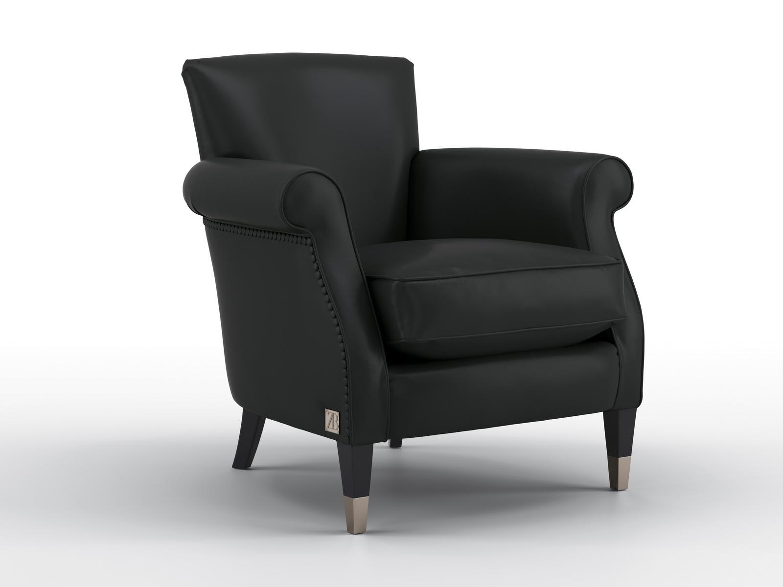 Leather armchair with armrests | Aurora by Bruno Zampa