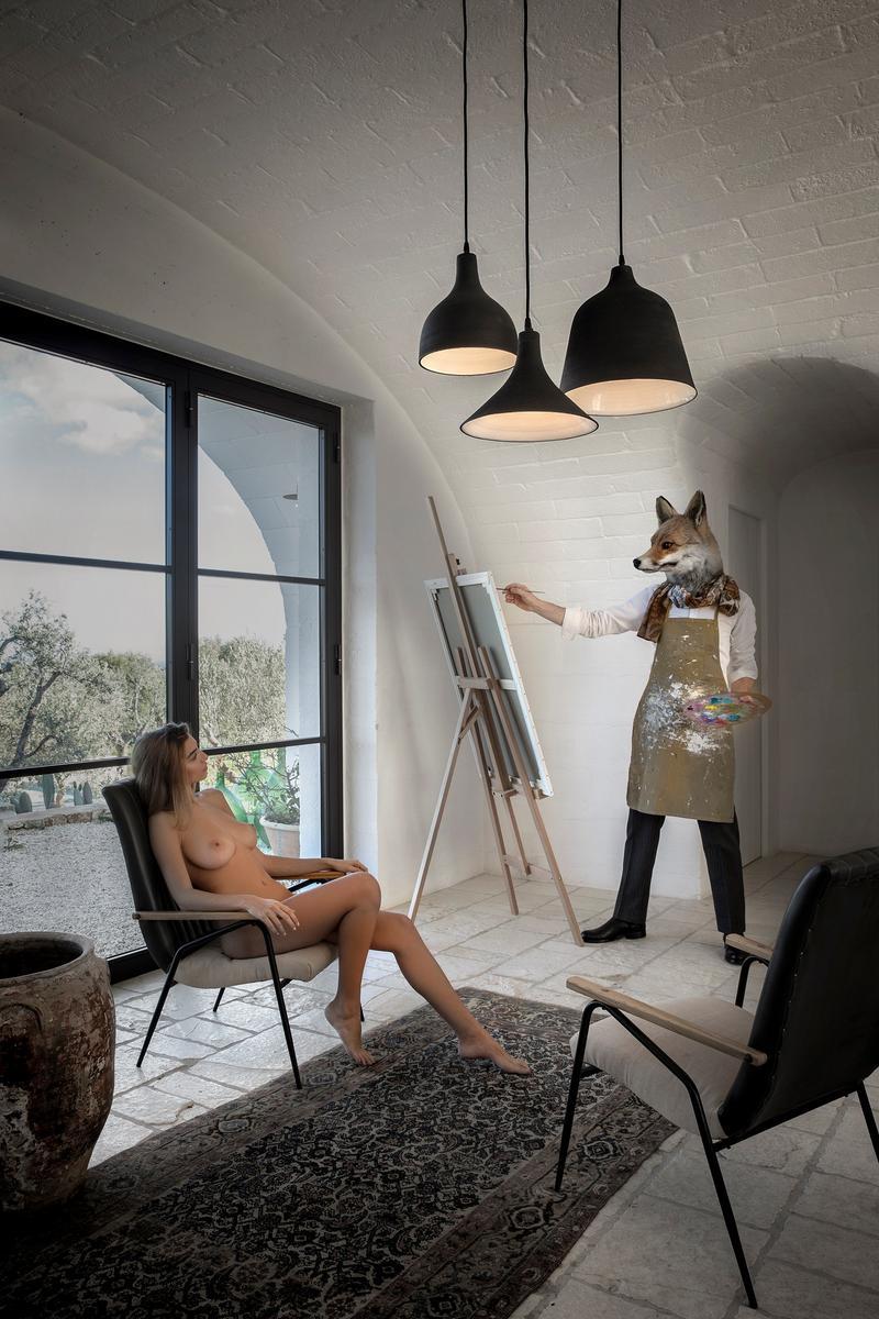 Direct light porcelain stoneware pendant lamp | T-black by Karman