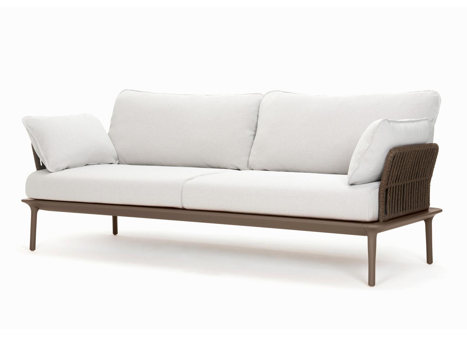 Aluminium and polypropylene rope garden sofa | Reva / 2_d by Pedrali