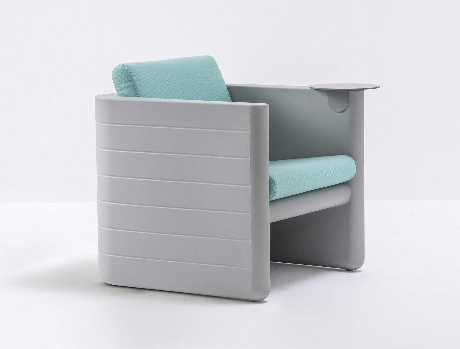 Upholstered fabric garden armchair with removable cover | Sunset 625 by Pedrali