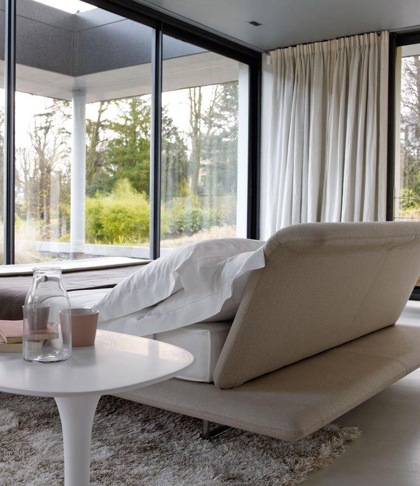 Fabric double bed with upholstered headboard | Siena by B&B Italia