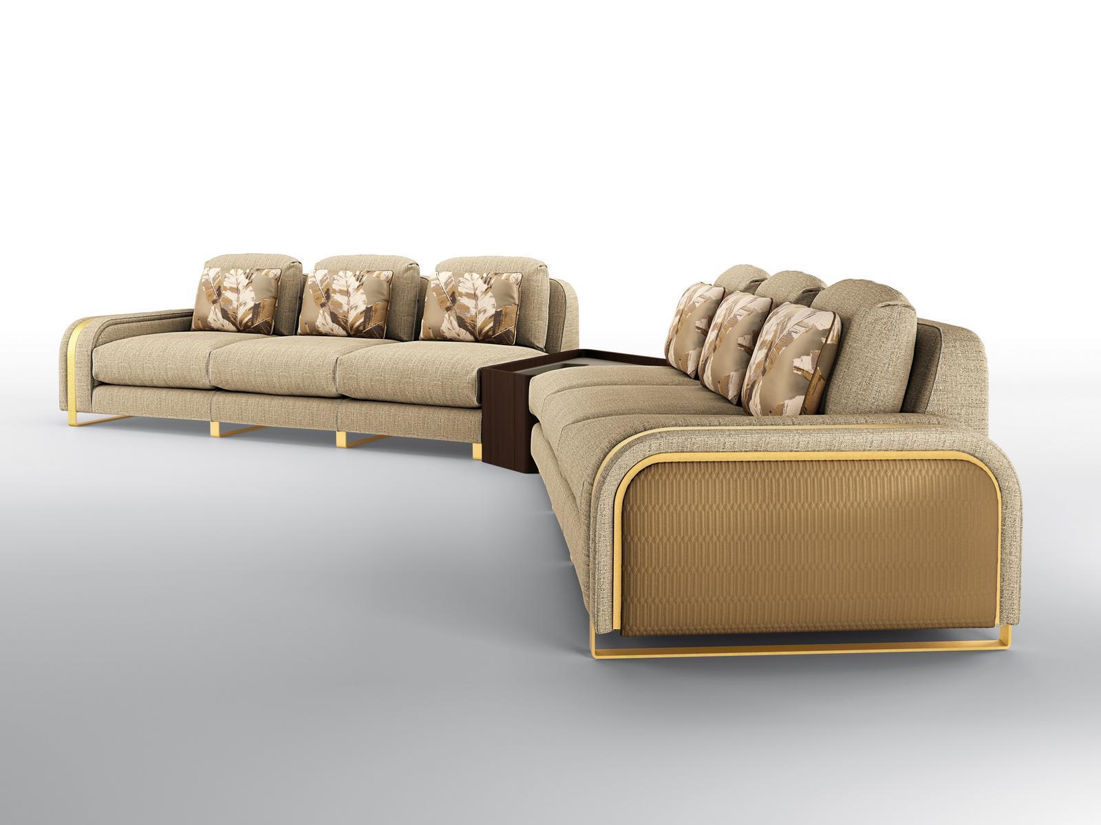 Sectional fabric sofa | Wave by Bruno Zampa