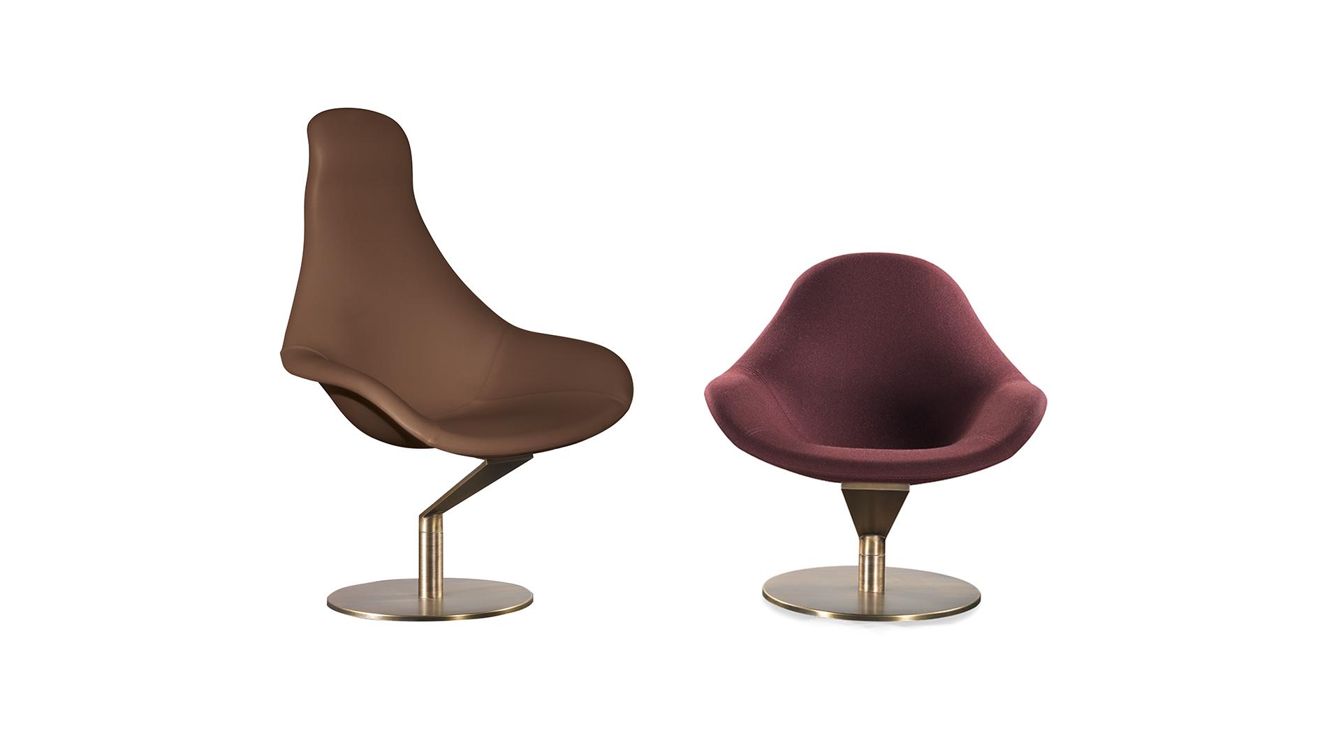 Swivel upholstered armchair with armrests | Zenith by Reflex