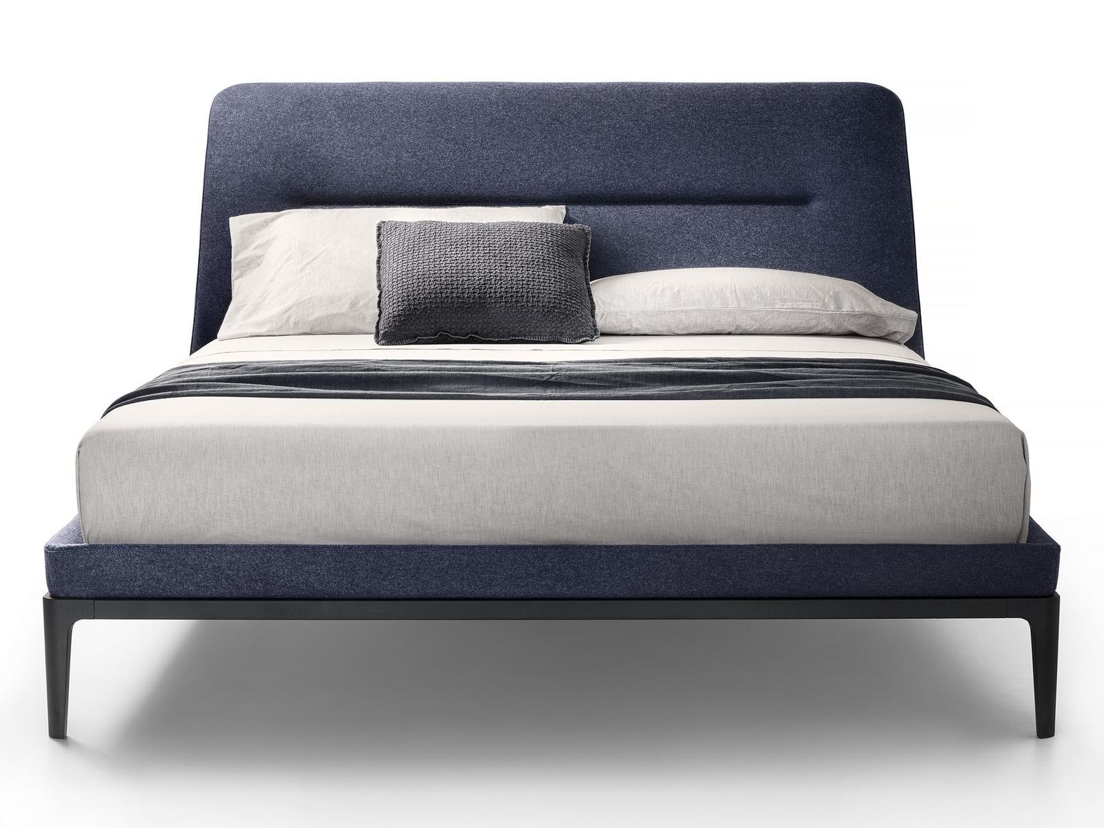 Fabric double bed with upholstered headboard | Victoriano by Lema