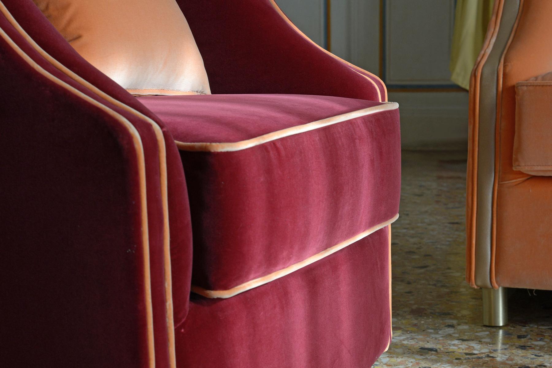 Upholstered fabric armchair with armrests | Cleio by Domingo salotti