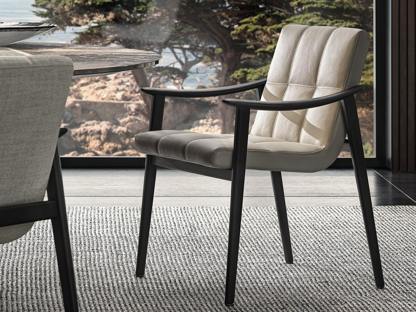 Upholstered chair with armrests | Fynn by Minotti