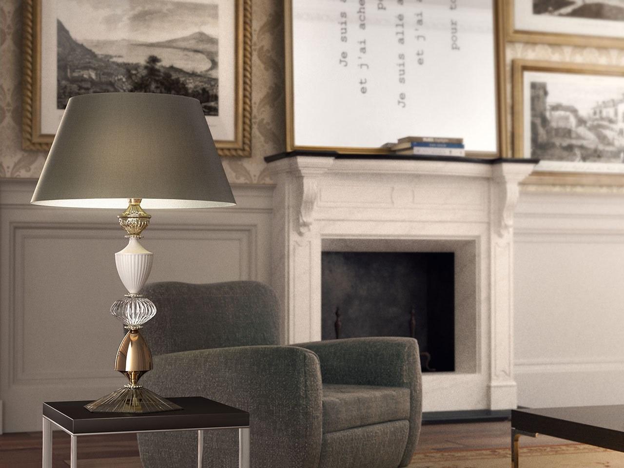 Indirect light metal and crystal table lamp | Amélie by Italamp