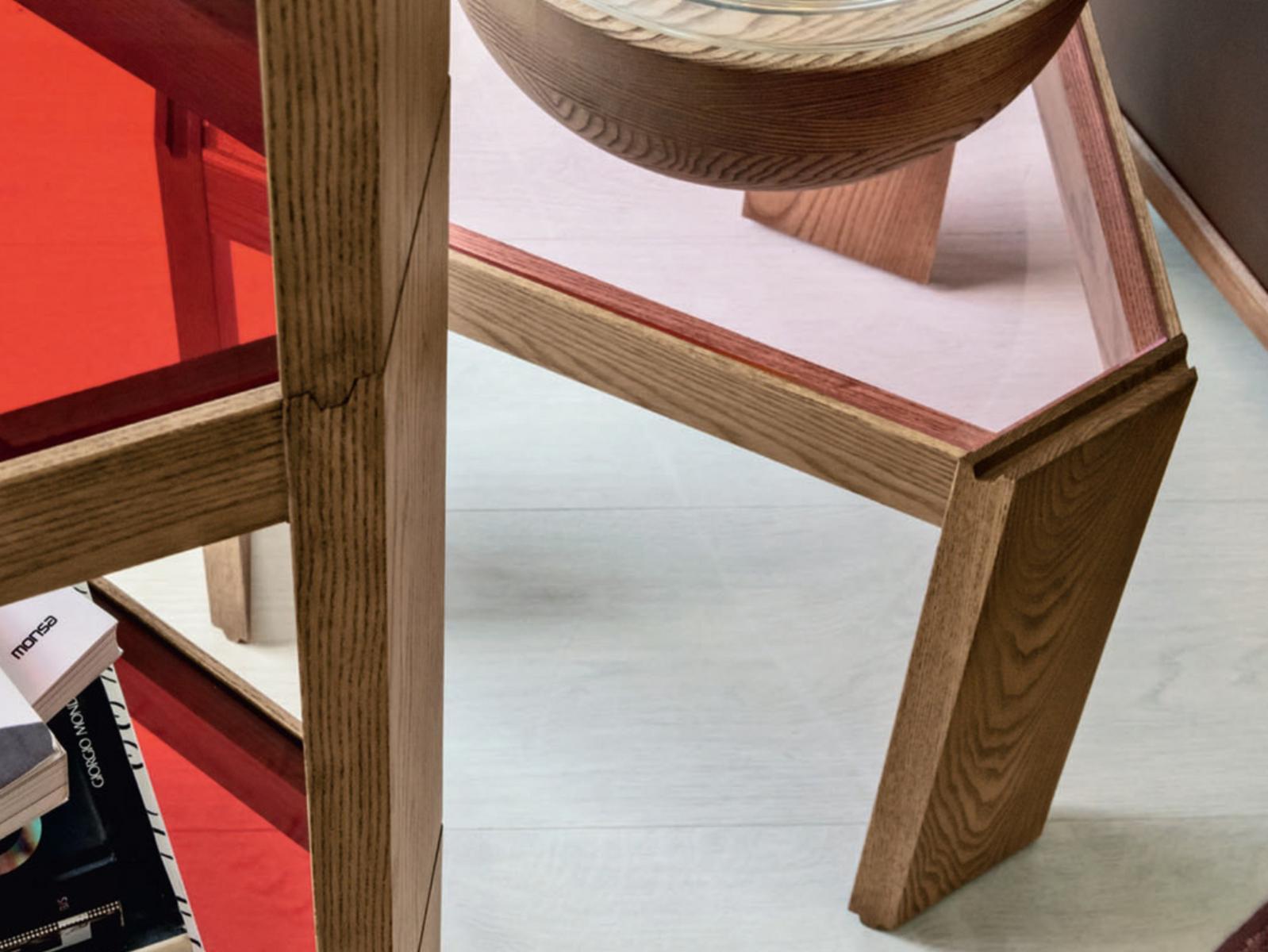 Modular triangular solid wood coffee table | Tony by Porada