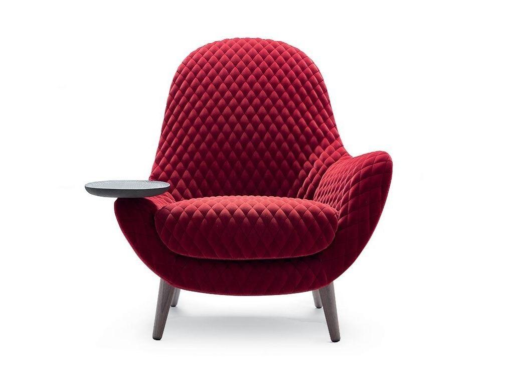 Upholstered fabric armchair with armrests | Mad King by Poliform