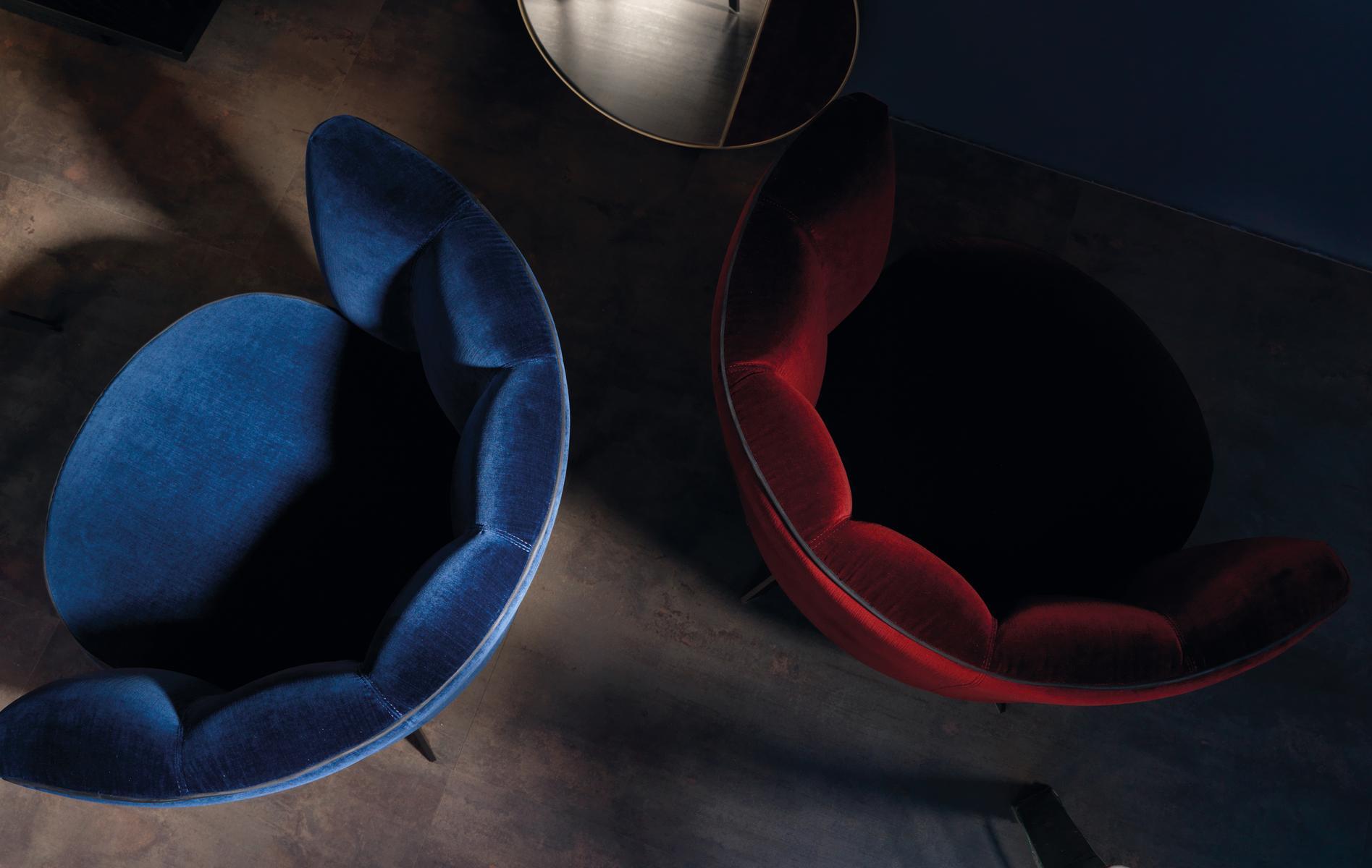 Upholstered velvet easy chair | Diva by Borzalino